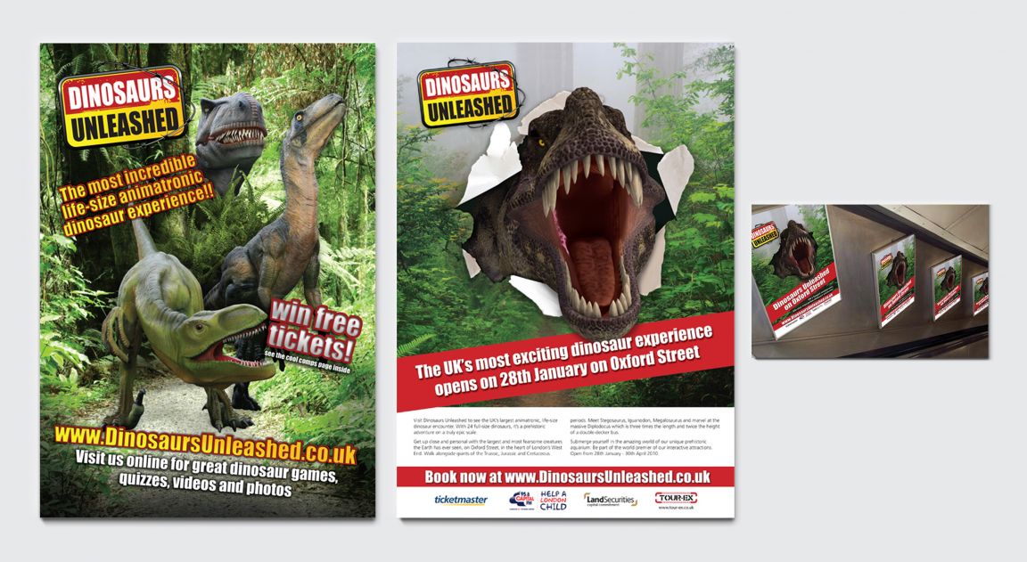 Advertising for Dinosaurs Unleashed Event